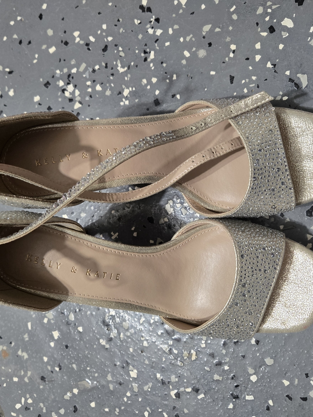 Kelly & Katie Gold Glitter Slingback Sandals